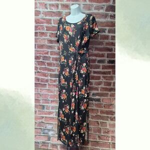 Women's GRATEFUL Capped Sleeve‎ Floral Front Knot Dress Medium Size